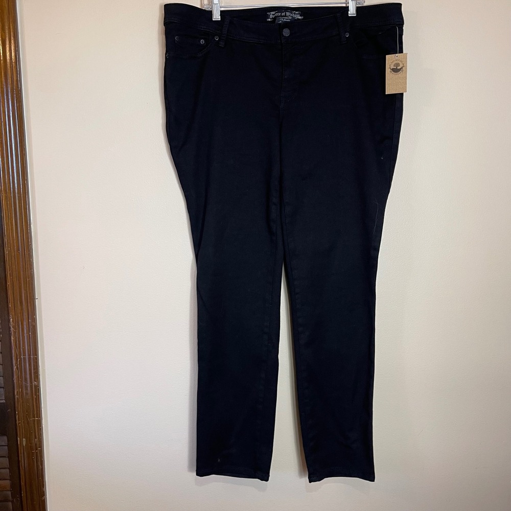 NWT Source of Wisdom London Skinny Black Jeans Plus Size 20R WD324191BK